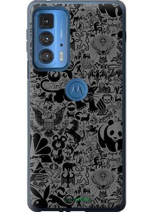 Чехол на motorola edge 20 pro чёрно-серый стикер бомбинг "2432u-2662-10746"