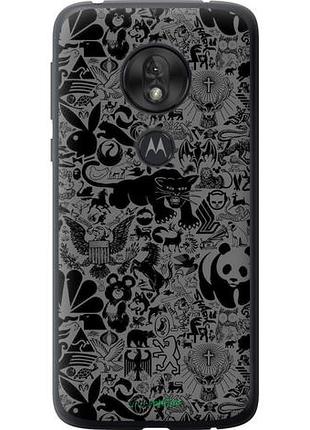 Чохол на motorola moto g7 play чорно-сірий стикер бомбінг "2432u-1656-10746"
