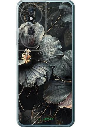 Чехол на huawei honor play 50 plus черные цветы "6031u-3399-10746"