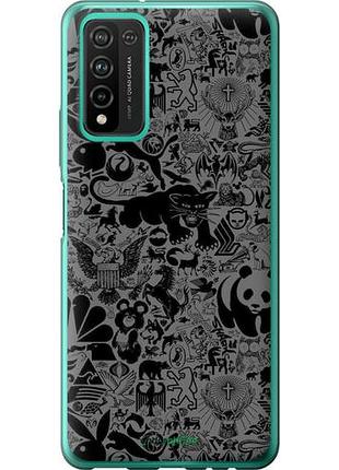 Чохол на huawei honor 10x lite чорно-сірий стикер бомбінг "2432u-2198-10746"