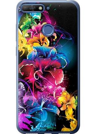 Чехол на huawei honor 7a pro абстрактные цветы "511u-1440-10746"