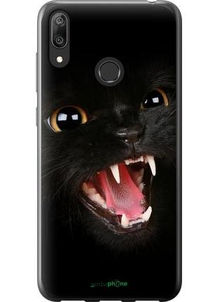 Чохол на huawei y7 2019 чорна кішка "932u-1638-10746"