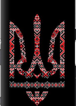 Чехол на sony xperia z3 compact d5803 герб - вышиванка на черном фоне "1196u-277-10746"