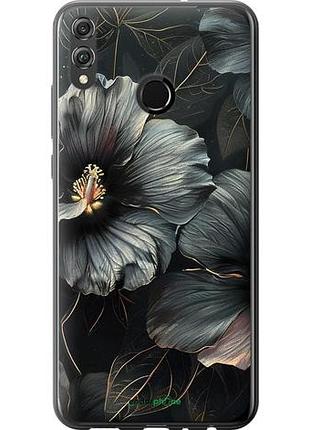 Чехол на huawei honor 8x черные цветы "6031u-1596-10746"