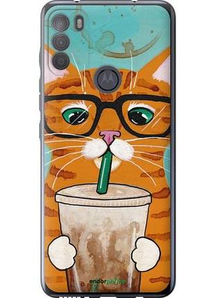 Чехол на motorola g50 зеленоглазый кот в очках "4054u-2354-10746"