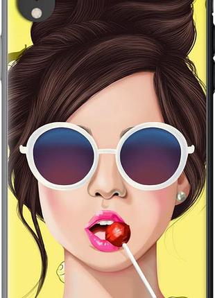 Чехол на iphone xr девушка с чупа-чупсом "3979u-1560-10746"