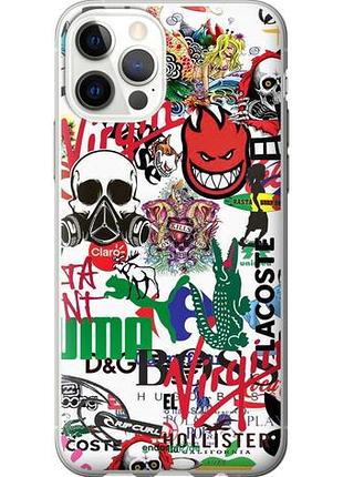 Чехол на iphone 12 many different logos "4022u-2053-10746"