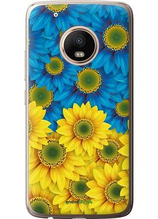 Чохол на motorola moto g5 plus жовто-блакитні квіти "1048u-1038-10746"
