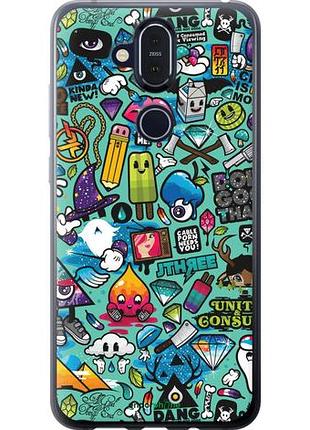 Чехол на nokia 8.1 стикер бомбинг 1 "693u-1620-10746"