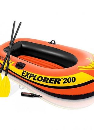 Надувная лодка intex "explorer 200" 58331 (насос, весла)
