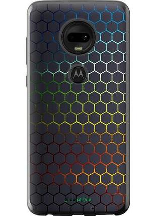 Чехол на motorola moto g7 переливающиеся соты "498u-1614-10746"