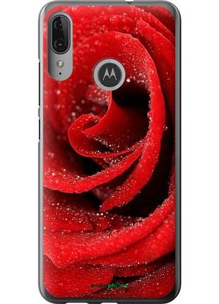 Чехол на motorola moto e6 plus красная роза "529u-1780-10746"