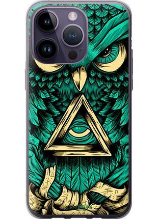 Чехол на iphone 14 pro max сова арт-тату "3971u-2667-10746"