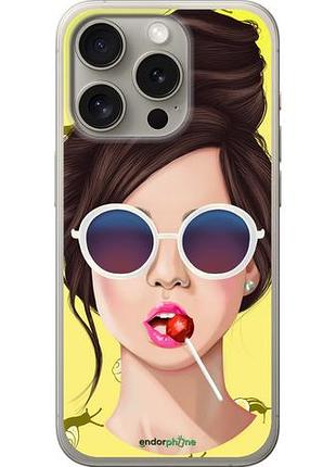 Чохол на iphone 15 pro дівчина з чупа-чупсом "3979u-3096-10746"