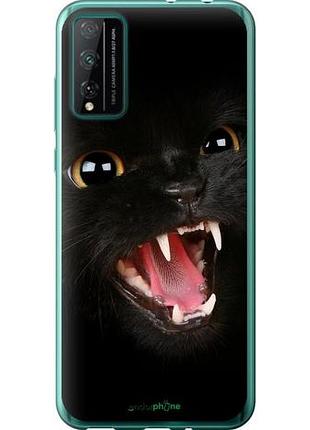 Чехол на huawei honor play 4t pro чёрная кошка "932u-1914-10746"