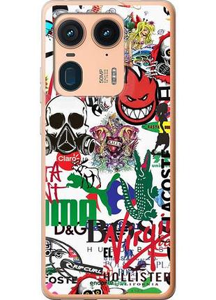 Чехол на motorola moto x50 ultra many different logos "4022u-3866-10746"
