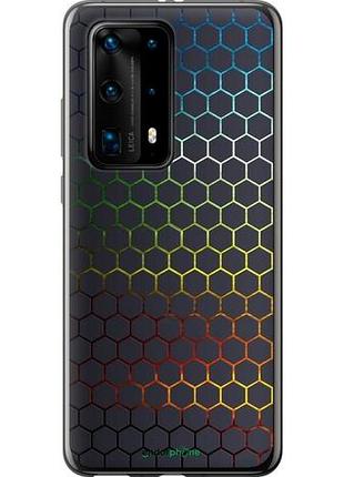 Чехол на huawei p40 pro plus переливающиеся соты "498u-1917-10746"