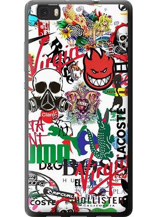 Чехол на huawei ascend p8 lite many different logos "4022u-126-10746"