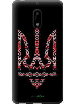 Чохол на nokia 6 герб — вишиванка на чорному тлі "1196u-898-10746"