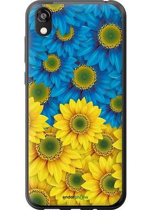 Чехол на huawei honor 8s жёлто-голубые цветы "1048u-1679-10746"