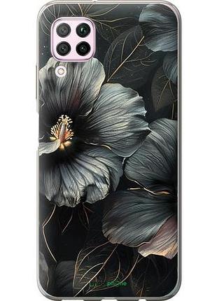 Чохол на huawei p40 lite чорні квіти "6031u-1887-10746"