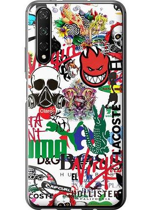 Чехол на huawei honor 20 many different logos "4022u-1697-10746"