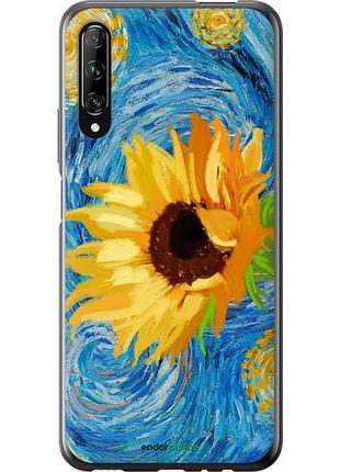Чохол на huawei p smart pro квіти жовто-блакитні "5308u-1906-10746"