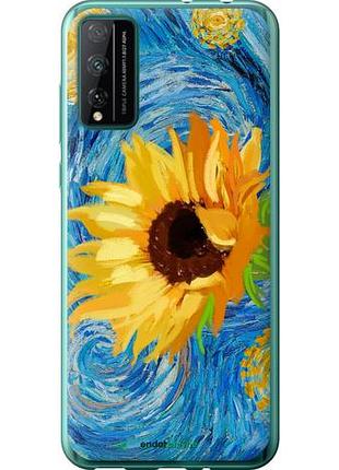 Чехол на huawei honor play 4t pro цветы желто-голубые "5308u-1914-10746"