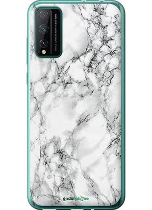 Чехол на huawei honor play 4t pro мрамор белый "4480u-1914-10746"