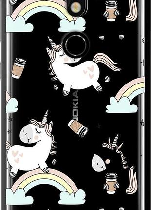 Чехол на nokia 7 единорог и кофе "4661u-1367-10746"