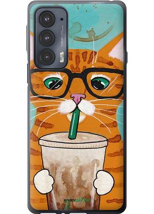 Чохол на motorola edge 20 зеленоокий кіт в окулярах "4054u-2497-10746"