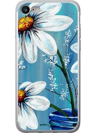 Чехол на iphone se 2020 красивые арт-ромашки "4031u-2013-10746"