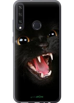 Чехол на huawei y6p чёрная кошка "932u-1952-10746"