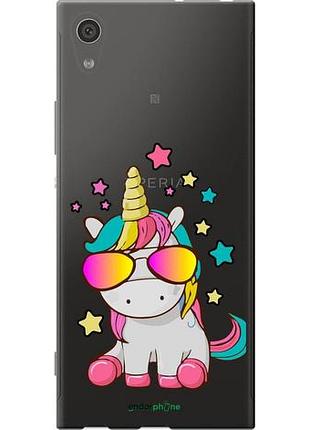 Чехол на sony xperia xa1 g3112 единорог в очках "4879u-964-10746"