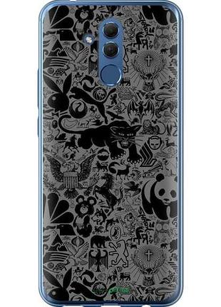 Чехол на huawei mate 20 lite чёрно-серый стикер бомбинг "2432u-1575-10746"