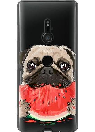 Чохол на sony xperia xz3 h9436 мопс і кавун "4665u-1540-10746"