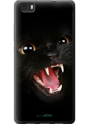 Чехол на huawei ascend p8 lite чёрная кошка "932u-126-10746"