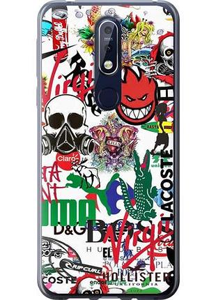 Чехол на nokia 7.1 many different logos "4022u-1593-10746"