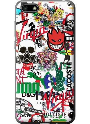 Чехол на huawei y5 2018 many different logos "4022u-1500-10746"