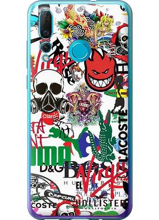 Чехол на huawei nova 4 many different logos "4022u-1632-10746"