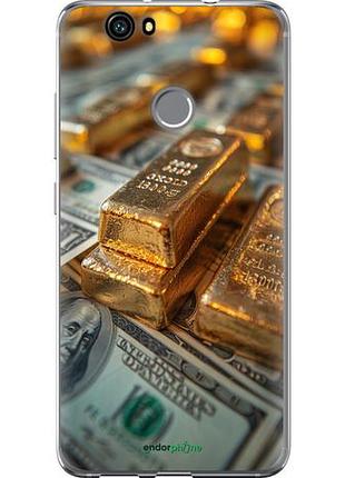 Чехол на huawei nova слитки и доллары "6105u-439-10746"