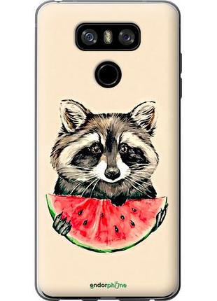 Чехол на lg g6 енотик с арбузом "4605u-836-10746"