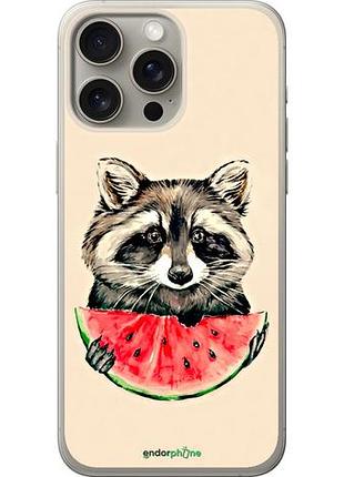 Чохол на iphone 15 pro max єнотик з кавуном "4605u-3098-10746"