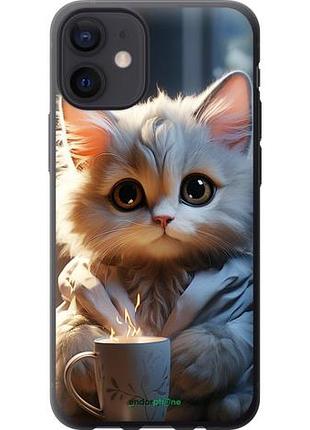 Чехол на iphone 12 mini white cat "5646u-2071-10746"