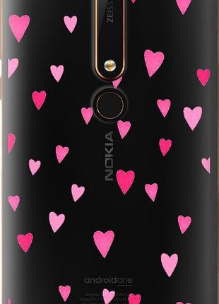 Чехол на nokia 6 2018 сердечки 2 "4763u-1386-10746"