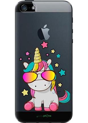 Чехол на iphone 5s единорог в очках "4879u-21-10746"