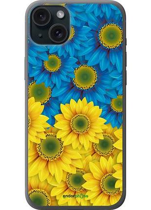 Чохол на iphone 15 plus жовто-блакитні квіти "1048u-3097-10746"