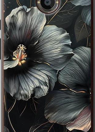 Чехол на motorola moto x2 черные цветы "6031u-372-10746"
