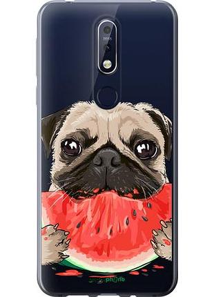 Чехол на nokia 7.1 мопс и арбуз "4665u-1593-10746"