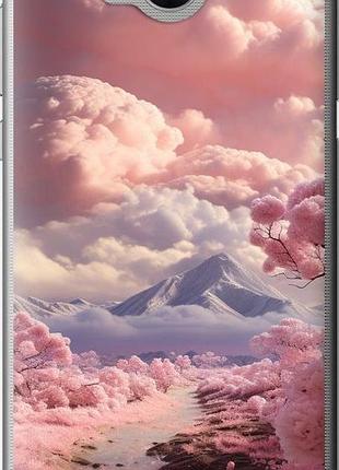 Чехол на huawei y5 2017 розовые облака "5660u-992-10746"